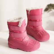 Boys and Girls Thick Fleece Insulated Cotton-Padded Shoes Mid-Calf Waterproof Snow Boots O8W7 9VFL