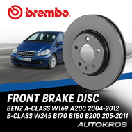 จานเบรคหน้า BENZ A-CLASS W169 A200 2004-2012 B-CLASS W245 B170 B180 B200 2005-2011 09 8681 11 BREMBO