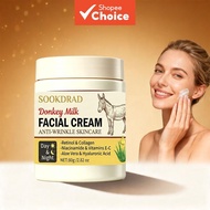 Donkey Milk Facial Cream, Collagen + Hyaluronic Acid + Retinol, Scientific Formula, 80g, All Skin
