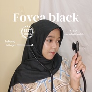 [Black] Plain Fovea hijab/ Stethoscope hijab/ ear hole hijab/ paris premium