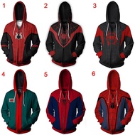 Spider-Man Zip Up Hoodie Men's Casual Sweatshirts Jacket SpiderMan Cosplay Miles Morales Spider Cost