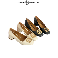 [Tory Burch Hong Kong]Tory Burch Double T LOGO cowhide thick heel high heels women's shoes