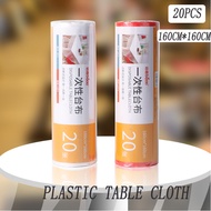 Disposable Plastic Table Cloth 160x160cm Waterproof Party Table Cover 20PCS/Roll Kain Meja Plastik