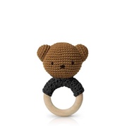 荷蘭 Just Dutch | Boris 手工編織 嬰幼兒 手搖鈴 黑色