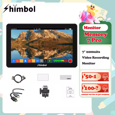 Shimbol Memory 7 Pro 7" Video Recording Monitor DCI-P3 Gamut IPS Screen 2200nit 4K HDMI on-camera Mo