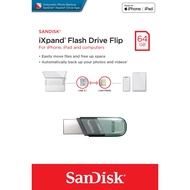 แฟลชไดร์ฟ SANDISK iXpand Flash Drive Flip 64GB / 128GB / 256GB [SDIX90N] OTG Lightning USB3.1 สำหรับ