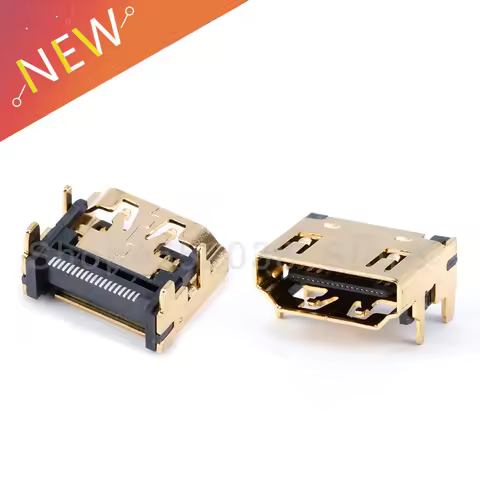 10PCS HDMI-compatible FEMale Jack/socket connector 19PIN 19P right angle smt smd 90 Degree Gold-Plat