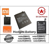 Sacellplanet//readystock//battery Hongmi//note(BM42) note2(BM45) note3(BM46) note4(BN41) note4X(BN43