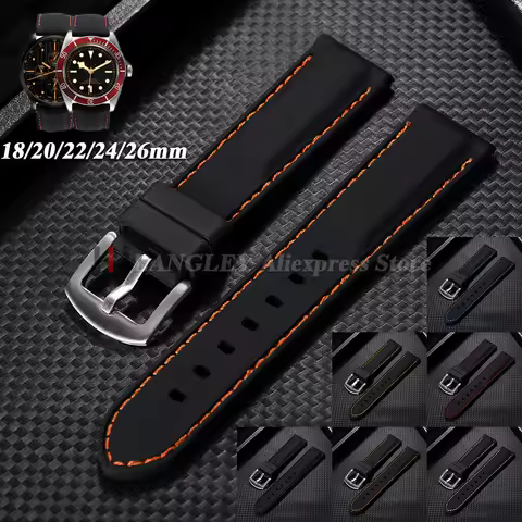 Soft Rubber Watch Strap 18mm 20mm 22mm 24mm 26mm for Seiko Bracelet Silicone Watchband for Rolex Men
