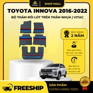 VITAC MALL - 5D PLASTIC FLOOR MAT SET FOR TOYOTA INNOVA 2016-2022 CARS WITH SUSPENSION LATCH (5 T/B)