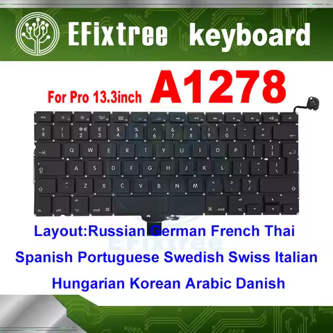 Model A1278 Laptop Keyboard For Macbook Pro 13" for Keycap Keyboard Replace and repair EMC Year 2009