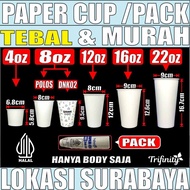 Paper Cup HALAL Thick 4oz 120ml 8oz 240ml 12oz 360ml 16oz 480ml 22oz Pack Paper Cup SDATRIFINITY