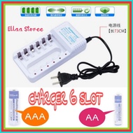 6-Slot Charger For AAA3 Batteries AA2/