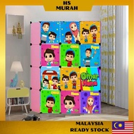 12 Kiub Almari Baju Budak Omar Hana Perabot Bilik Rak Pakaian Kanak Kids Wardrobe Multipurpose Cube Clothes Rack Cabinet