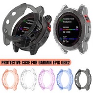 屯京 - [粉色][適用佳明Garmin epix Gen2] 透明錶殼 手錶半包tpu鏤空保護殼 手錶保護套 [平行進口]