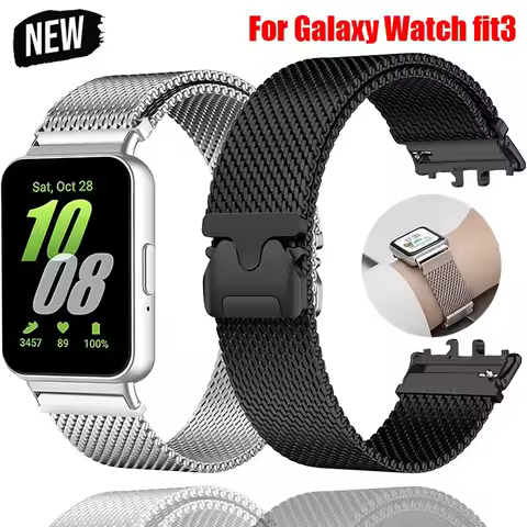 Metal Magnetic Strap For Samsung Galaxy Watch Fit3 Stainless Steel Milanese Bracelet For Galaxy Watc