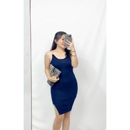 Ami Collecttion - Dress Slit Rantai Rajut / Dress Slit / Midi Dress / Dress Bodycon / Slit Bodycon