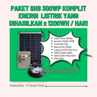 Paket Solar Panel 300Wp Inverter 1000W PLTS Rumah Hemat Energi System Off Grid Listrik Tenaga Surya
