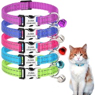 Kolar Kucing Diperibadikan dengan Tag Nama Kolar Kucing Nilon Reflektif Kolar Kucing Gesper Terukir 