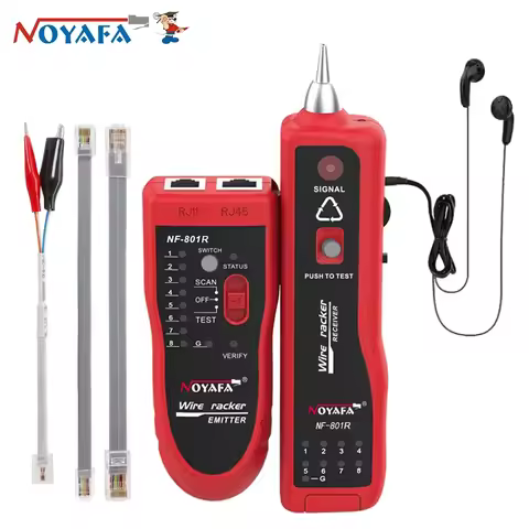 NOYAFA NF-801R Network Cable Tester Ethernet LAN Telephone Wire Tracer RJ45 RJ11 Line Finder with LE