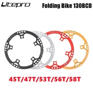 Litepro Folding Bike Chainring 45/47T/53T/56T/58T Crankset 130BCD BMX Chainwheel Ultralight AL7075 Folding Bicycle Crank