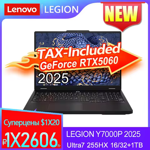 Lenovo LEGION Y7000P 2025 Ultra 7 255HX RTX5060 8GB 16/32GB+1TB 16inch 2.5K 240Hz Screen Black