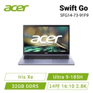 acer Swift Go SFG14-73-91F9 宏碁全新Core Ultra 時尚輕纖筆電/Ultra 9-185H/Intel ARC/32GB DDR5/1TB PCIe/14吋 16:1