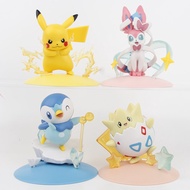 ใหม่4ชิ้น/เซ็ต Pokemon Pikachu sylveon togepi piplup หุ่นของเล่น8-10ซม.