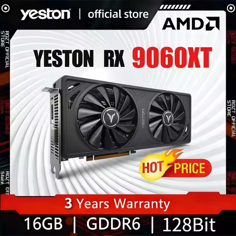 Original Yeston GPU GeForce RX 9060XT 16GB Graphic Card Desktop computer GDDR6 20Gbps 128Bit Gaming 