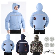 4 Fan Air Conditioning Clothing Detachable Hat 4 Fan Clothing Men Women Outdoor Labor Protection Clo