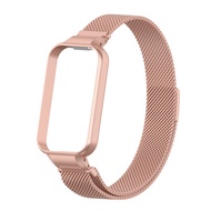 Dây đeo Milan cho xiaomi Band 9 Active với vỏ bảo vệ kim loại Bumper Vòng đeo tay từ tính cho mi ban