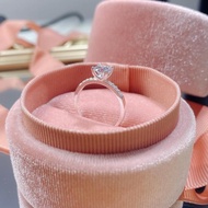 4-pronged women's ring with stones, sparkling 5mm stones, sterling silver