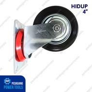 XANDER 1011-4-HDP-HTM-ONE Life Rubber Wheels 4" Black Swivel 100 mm Trolley Lorry Wheel Caster