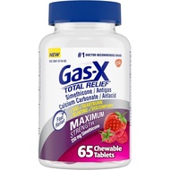 Gas-X Total Relief Chewable Tablets with Maximum Strength Gas Relief Simethicone 250 mg and Heartbur