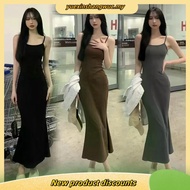 Skims Sexy Pink Black Peach Hip Sling Long Dress