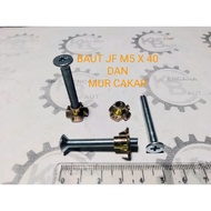 JF M5 X 40 MM GALVANIZED BOLT AND CLAW NUT SPEAKER BOLT PLUS SCREWDRIVER WRENCH