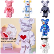 [SG]Hidden Drawer Bearbricks Nano Building Blocks Puzzle Block Mini Bricks Birthday Christmas Gift Ideas DIY Deco Toys