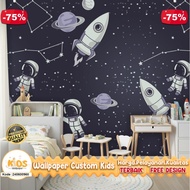 Custom 3D Astronaut Theme Wallpaper | Custom Wallpaper | Children's room Wallpaper | 3D Wallpaper