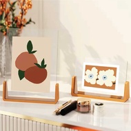 Acrylic with Wood Photo Frames 8 inch / A5 Picture Frame Photo Transparent Display Stand Frame Paper