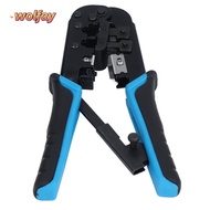 YOLANDA Modular Crimping Tool, All-in-One 6 in 1 RJ45 Crimp Tool, Built-in Wire Cutter and Stripper 