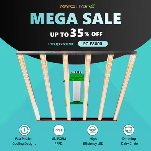 Mars Hydro LED Grow Light Dimmable FC-E8000 BridgeLux 800W Vertical for 150x150cm Grow Tent Hydropon