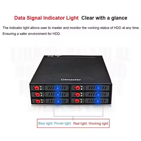 SWXF 6-Bay 2.5Inch SATA SSD HDD Enclosure Mobile Rack/Enclosure Hard Disk Enclosure Rack Data Storag