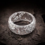 冰之歌|| 帶銀箔的透明環氧樹脂環