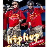 Kids Street Dance Outfit Boy Cool Hip Hop Red Camo Set