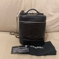 Chanel Vintage香奈兒荔枝牛皮化妝箱