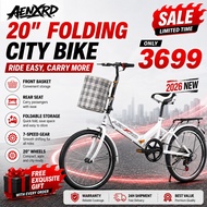 AENXRD【Folding】Bike 20In Portable Leisure Adult bicycle for kids for children Free Bell 7Speed