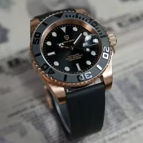 New PAGANI DESIGN 40mm Men's Wristwatch 100M Waterproof Mechanical Watches Ceramic bezel Sapphire Gl