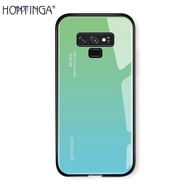 Hontinga ไล่โทนสีกระจกนิรภัยกรณีโทรศัพท์สำหรับ Samsung Galaxy Note 9 กรณีหรูหราแฟชั่นกันกระแทก TPU ป้องกันฮาร์ดที่มีสีสันปกปลอกเปลือก