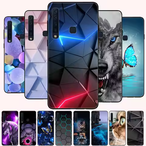 For Samsung A9 2018 Case Silicone Cover Black Cute Cartoon Case For Samsung Galaxy A9 A7 2018 A 9 A9
