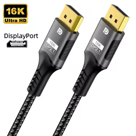 16K DisplayPort DP 2.1 8K@120Hz 4K@240Hz 80Gbps HDR Video Audio Displayport Cable for Laptop TV Xbox